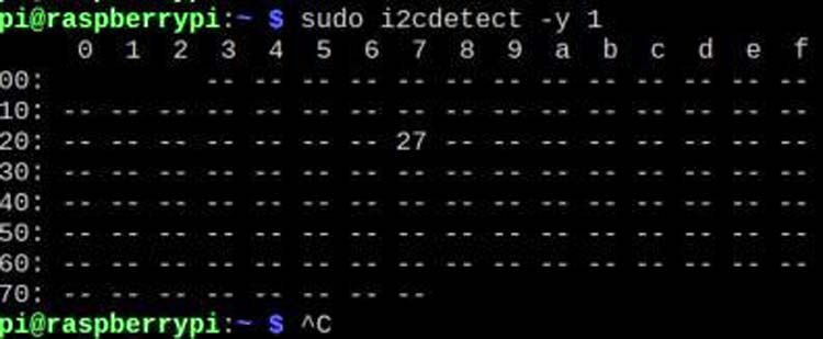 I2C address of LCD