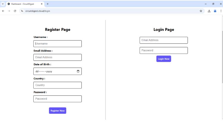 Logging in or registering on Circuit Digest Cloud website.