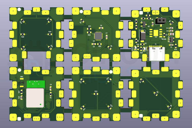 Smart LED Dice PCB 3D view Top