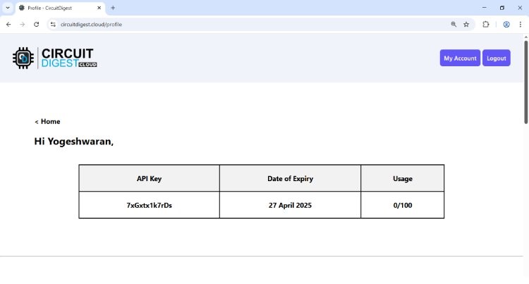 Completing captcha to generate free API key.