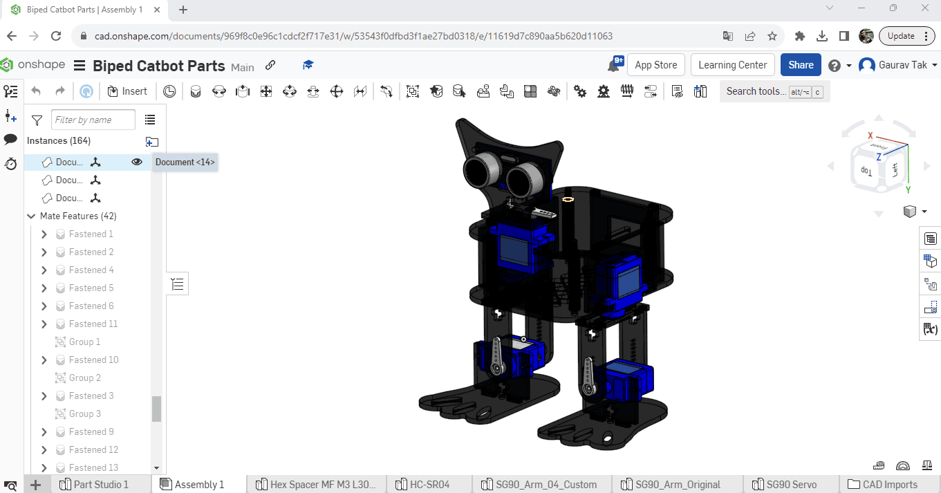 Onshape Biped Robot Design