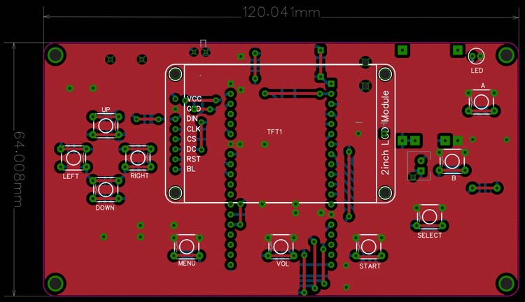 Retro Game Console PCB Dimensions