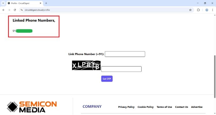 Viewing the List of Linked Recipient Phone Numbers