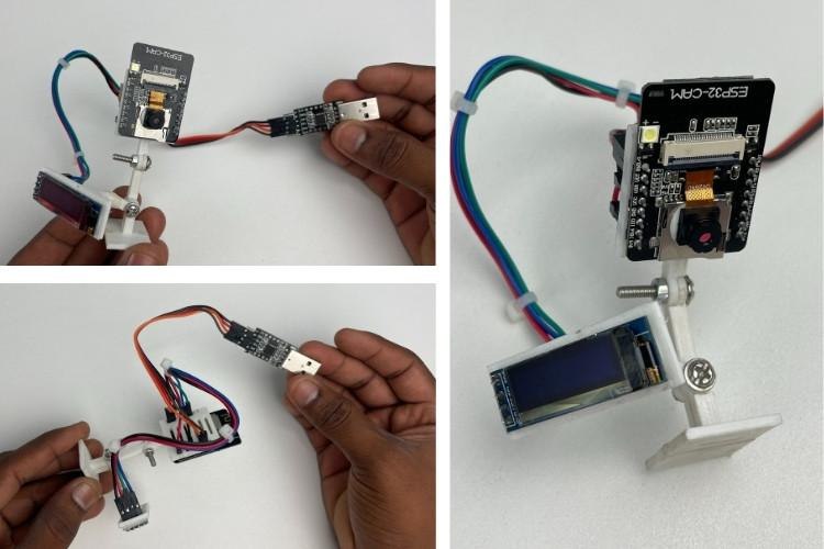 Assembled Image of the Components used in Face Recognition using ESP32_CAM