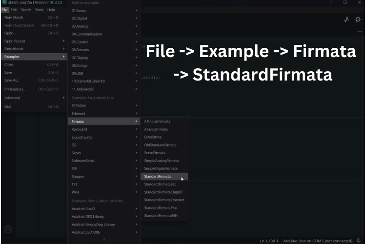 Location of Firmata Example Program