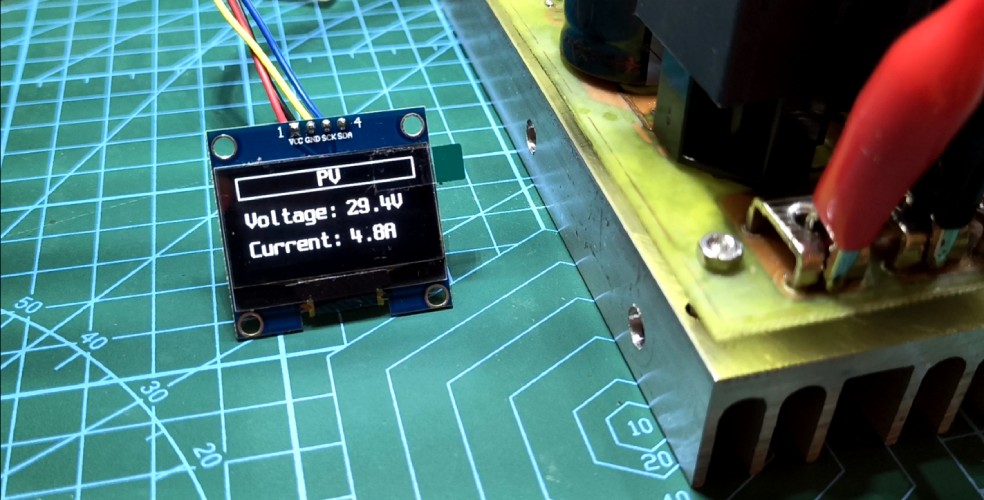 voltage and current output from solar mppt charger pcb