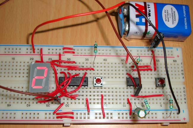 7 Segment Display Counter using IC 555 Timer IC