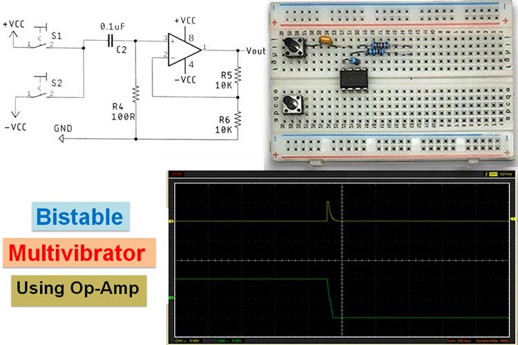 Bistable Multivibrator using Op-Amp