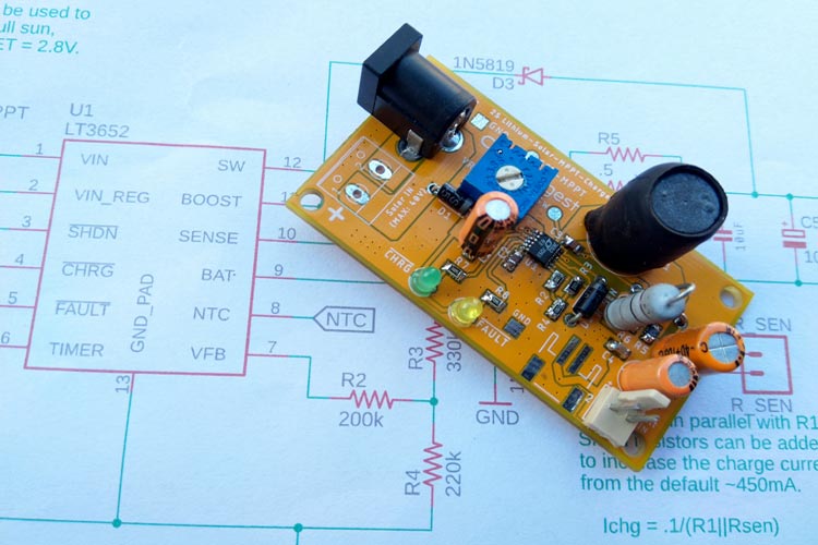 MPPT Solar Charge Controller Circuit using LT3652 