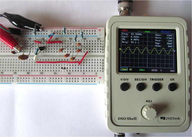 Simple Sine Wave Generator Circuit using Transistor