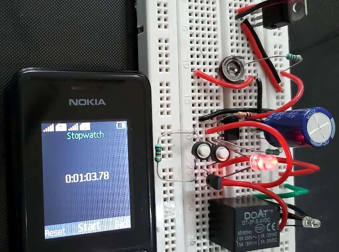 Simple Time Delay Circuit using 555 Timer