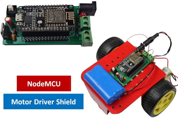 Battery Powered NodeMCU Motor Driver Shield 