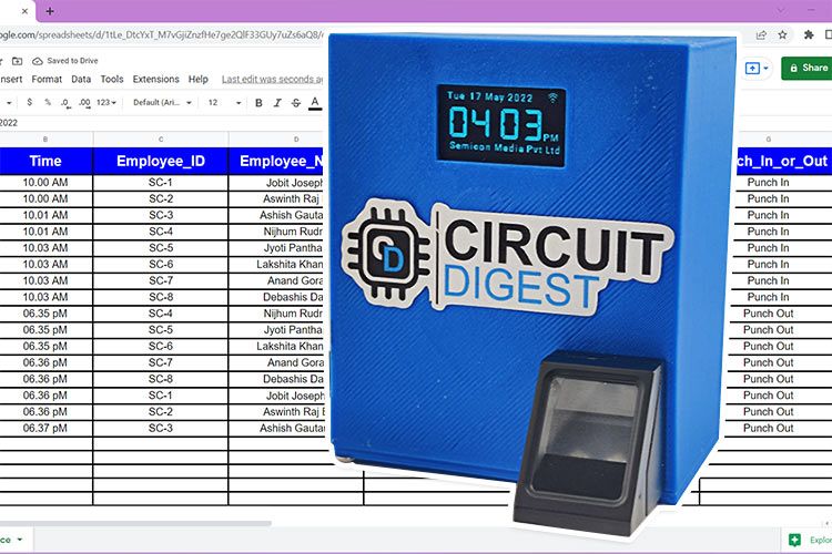 Biometric Attendance System using Google Sheets