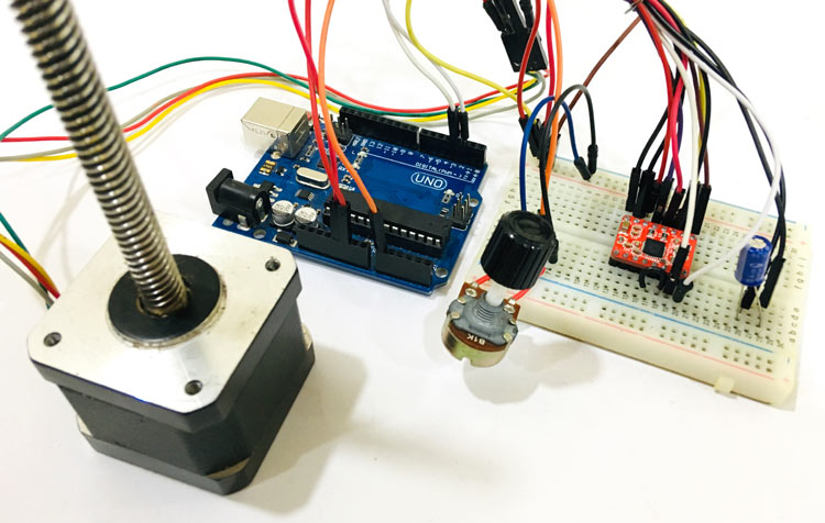 Controlling NEMA 17 Stepper Motor with Arduino and Potentiometer