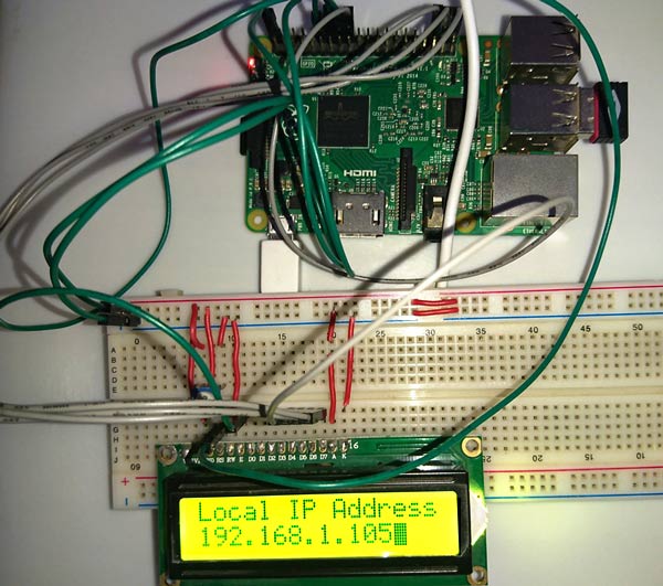 Display IP Address of Raspberry Pi on 16x2 LCD using Python