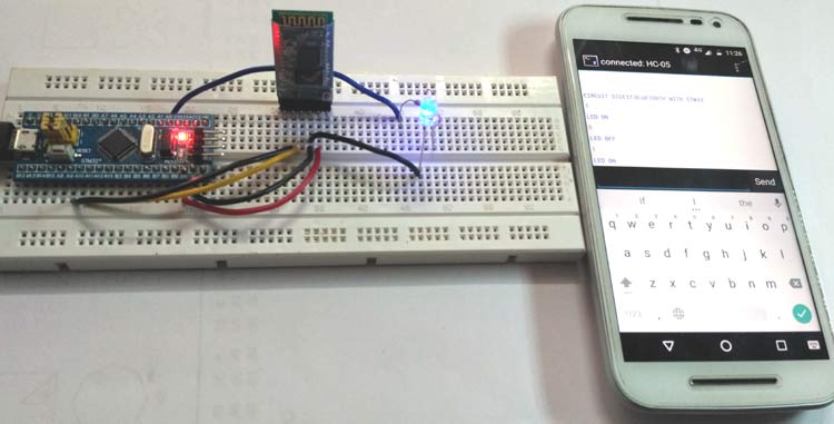 Interfacing Bluetooth HC-05 with STM32F103C8 Blue Pill: Controlling LED