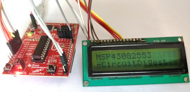 Interfacing LCD with MSP430G2 LaunchPad