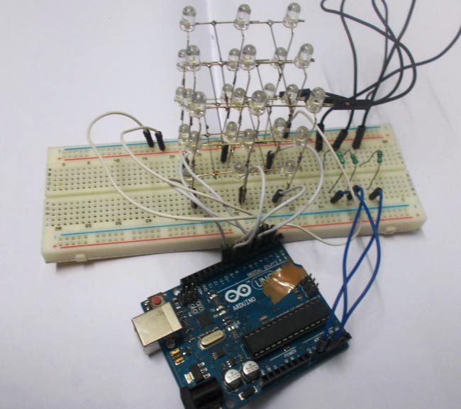 3X3X3 LED Cube with Arduino UNO