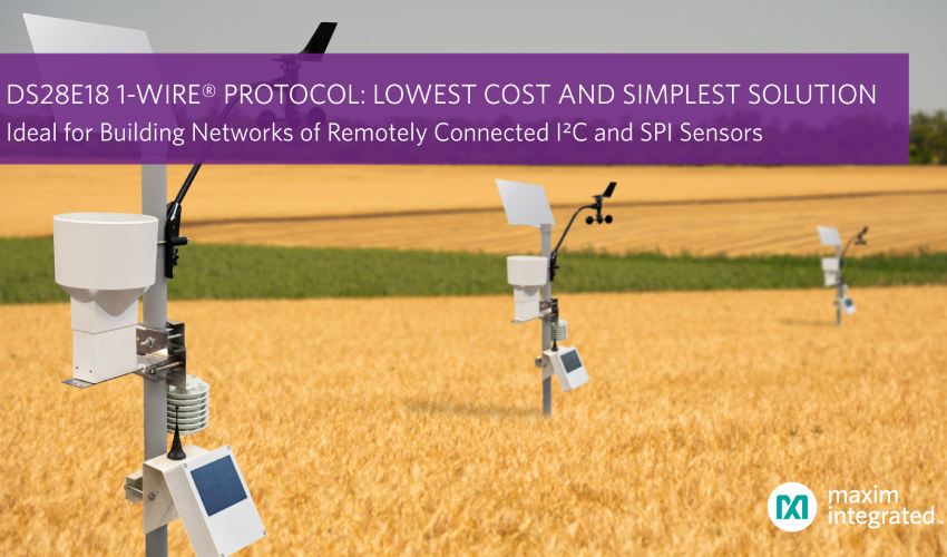 DS28E18 extends links up to 100 meters and minimizes wiring to connect peripheral devices to a host microcontroller