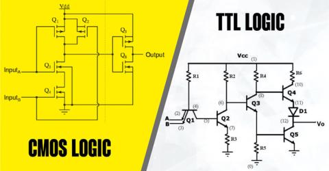 Comparison between CMOS and TTL Logic