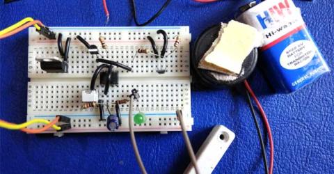 Magnetic Door Alarm Circuit using Hall sensor