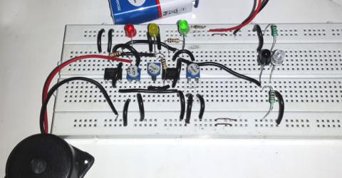 Reverse Car Parking Circuit using IC LM358