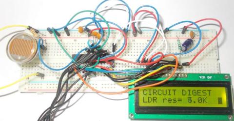 Light Intensity Measurement using LDR and ATmega8 Microcontroller