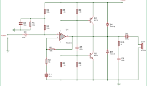 40 Watt Audio Amplifier using TDA2040 and Transistor Pair